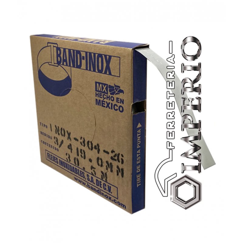 FLEJE BAND-INOX 304-3/4" CAL. 26